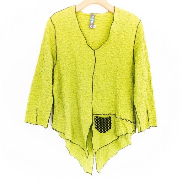 SOLD!! NOBLU Small Pucker Knit Asymmetric Top - Picture 2 of 8